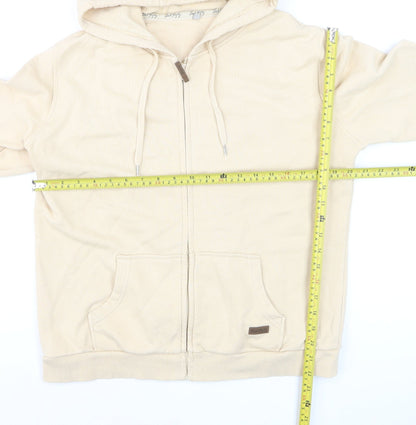 Jack Murphy Women's Beige Full Zip Hoodie UK 14 Cotton Casual