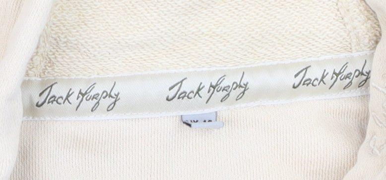 Jack Murphy Women's Beige Full Zip Hoodie UK 14 Cotton Casual