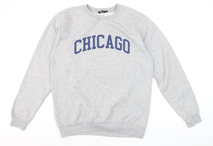 Boohoo Women's Grey 'Chicago' Pullover Sweatshirt Size S