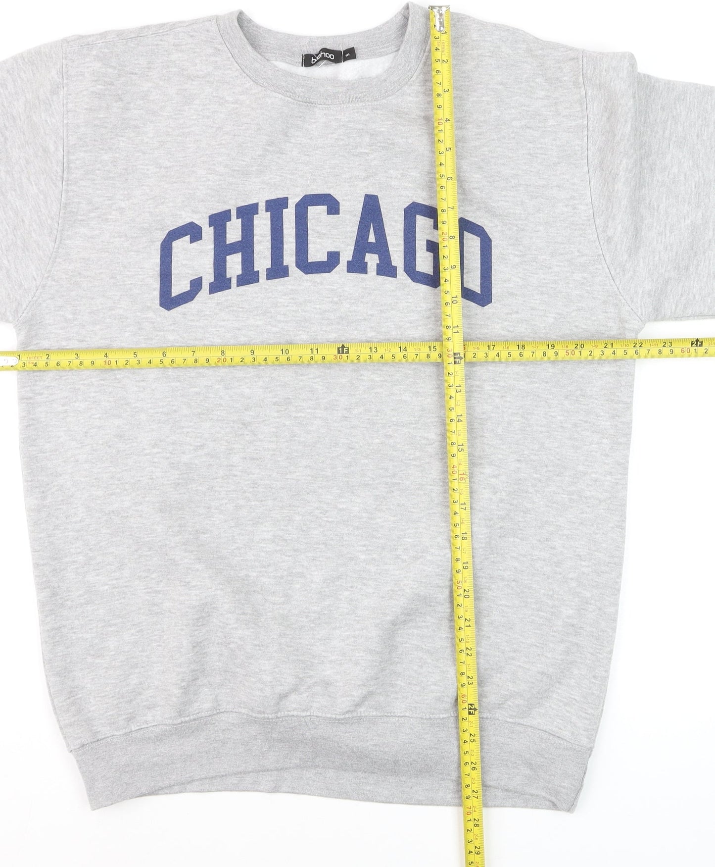 Boohoo Women's Grey 'Chicago' Pullover Sweatshirt Size S