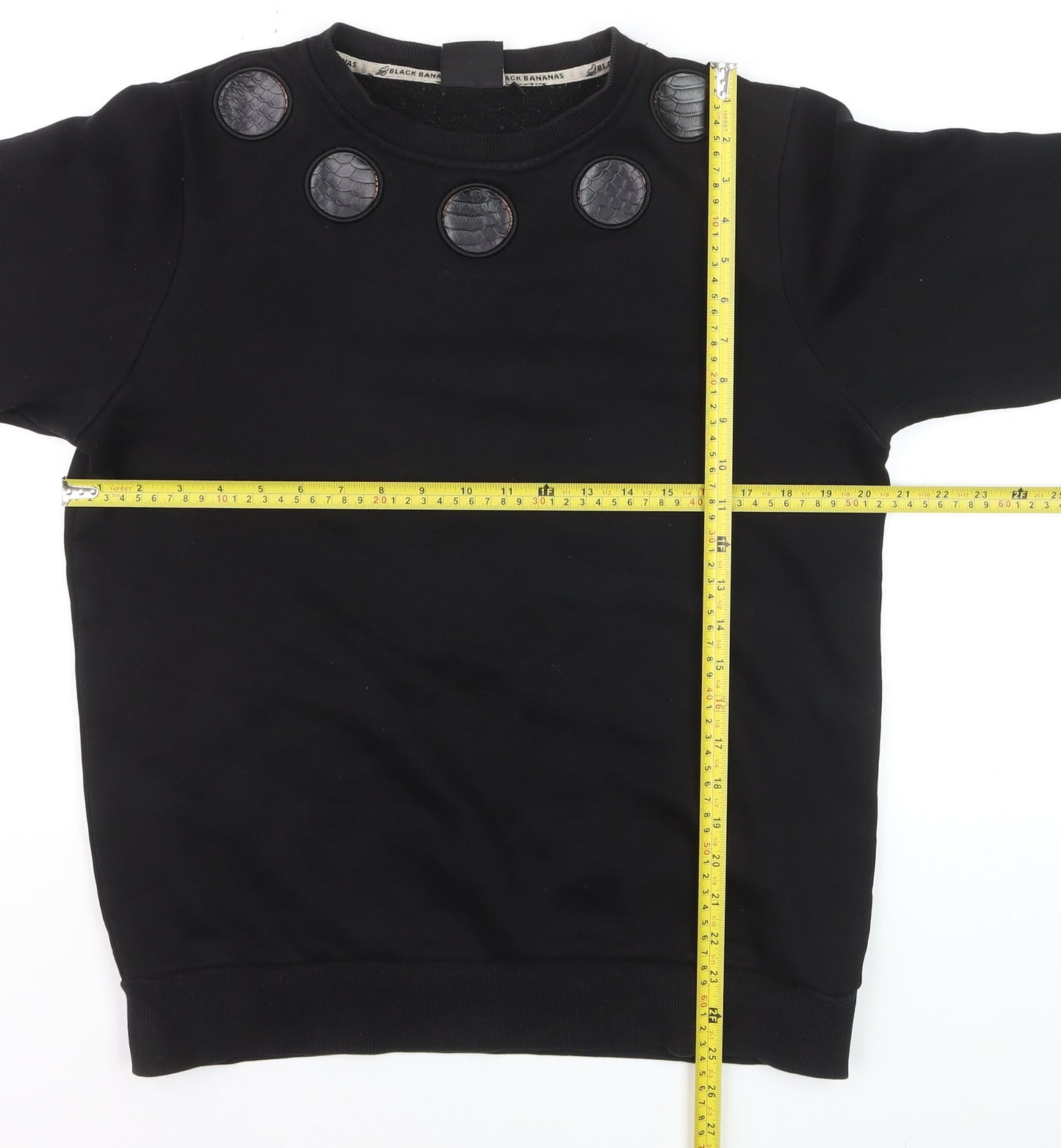 Black Bananas Men's Black Small Crew Neck Pullover Sweatshirt