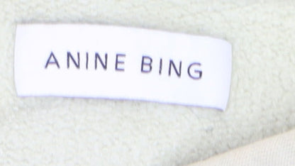 Anine Bing Men's Beige Sport Pullover Hoodie L Logo Fleece
