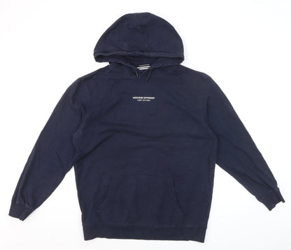 Weekend Offender Men's Blue Pullover Hoodie M Cotton Logo Sweatshirt