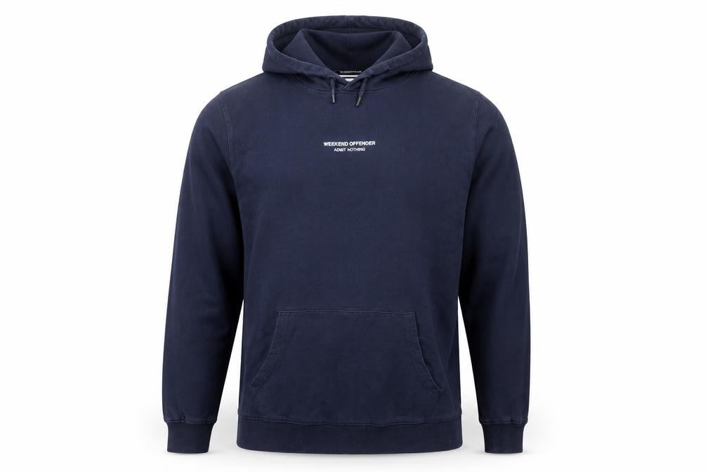 Weekend Offender Men's Blue Pullover Hoodie M Cotton Logo Sweatshirt