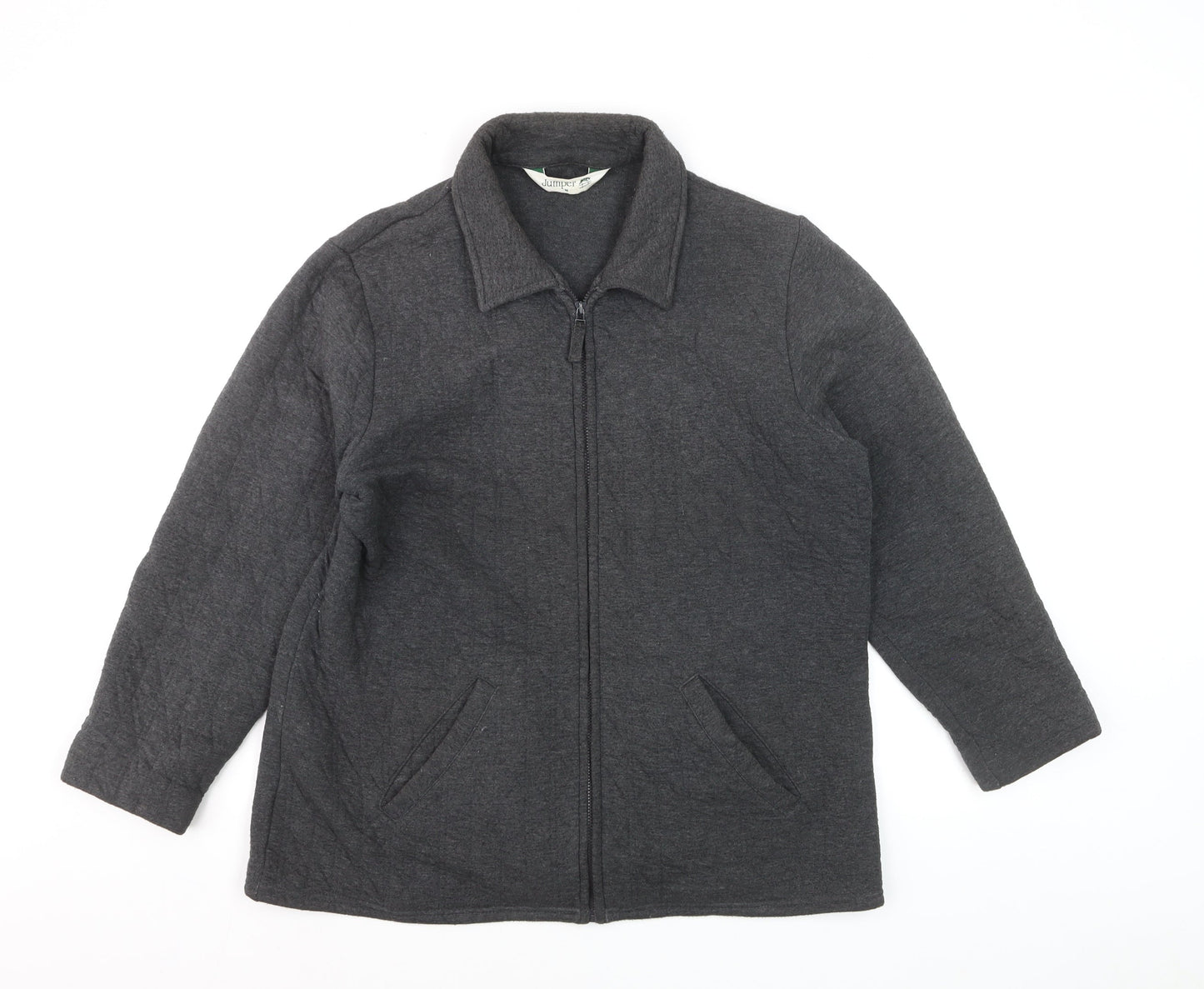 Jumper Men's Grey Full Zip Cotton Blend Casual Jacket M