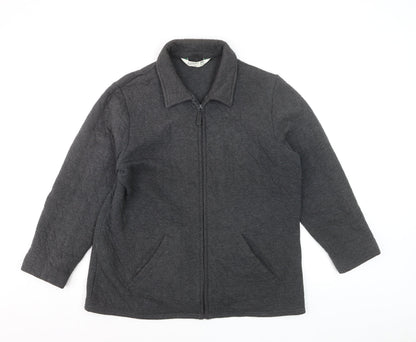 Jumper Men's Grey Full Zip Cotton Blend Casual Jacket M
