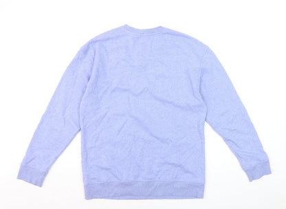 Marks and Spencer Women Blue Mix Cotton Blend Crew Neck Sweatshirt Size 8