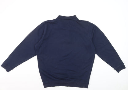 James Pringle Men's Blue Long Sleeve Cotton Polo Shirt Size M