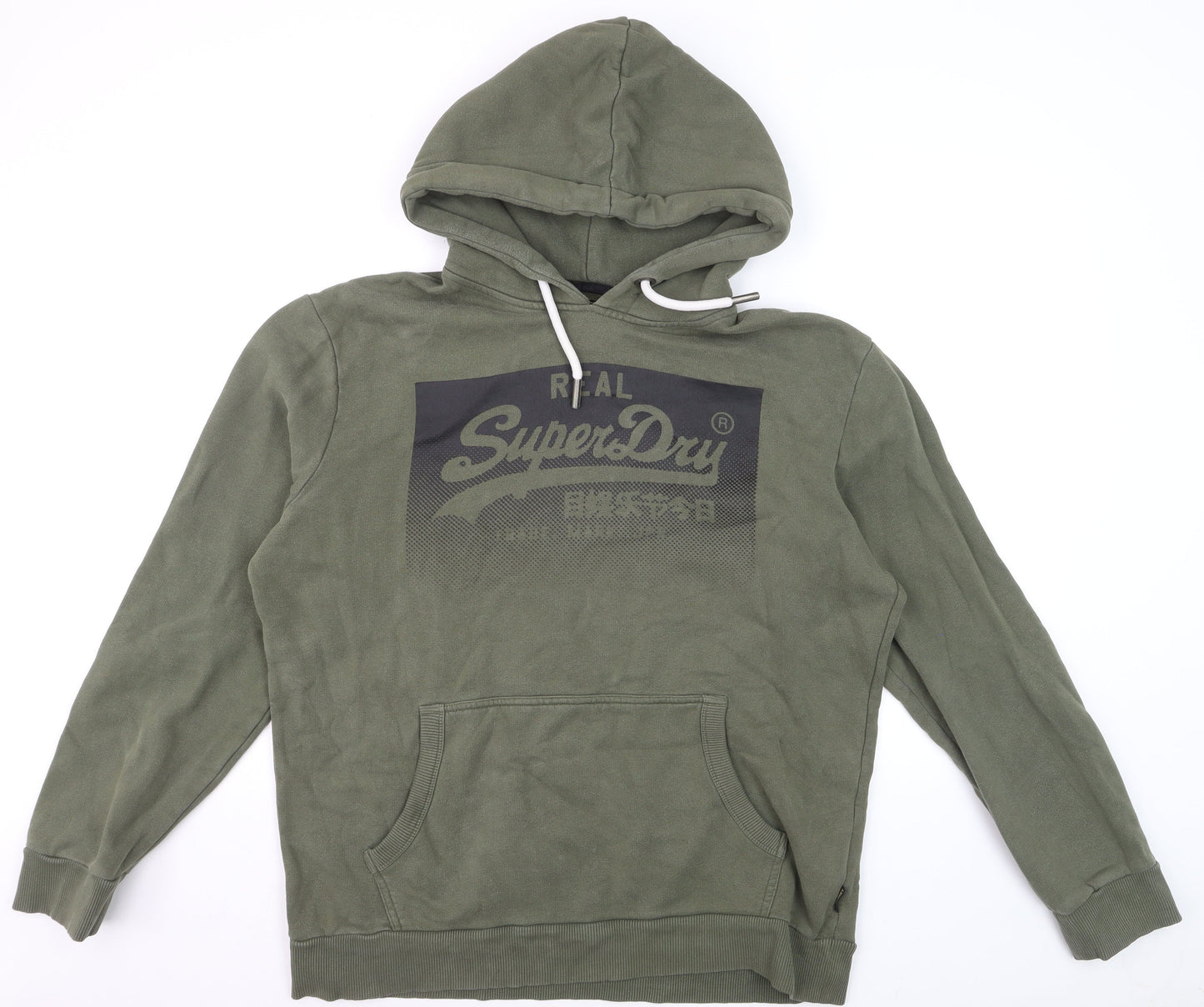 Superdry Men's Green 2XL Pullover Hoodie with Logo Print