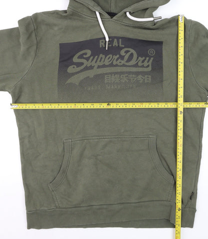 Superdry Men's Green 2XL Pullover Hoodie with Logo Print
