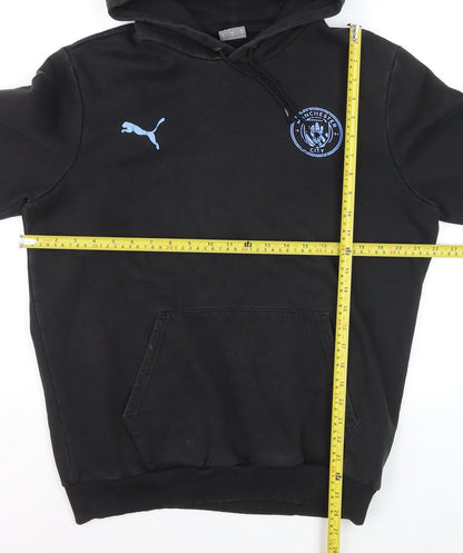 Puma Mens Black Medium Pullover Hoodie Manchester City Fleece