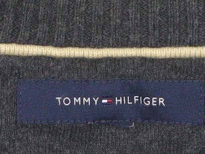 Tommy Hilfiger Men's Grey Argyle Cotton Knit Sleeveless Vest L