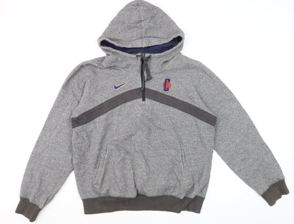 Nike Men's Grey Elite 1/2 Zip Hoodie Size L Athletic Fit