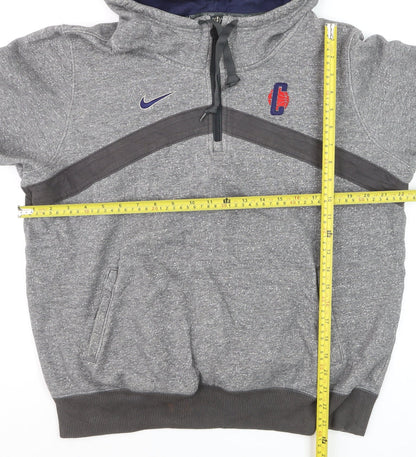Nike Men's Grey Elite 1/2 Zip Hoodie Size L Athletic Fit