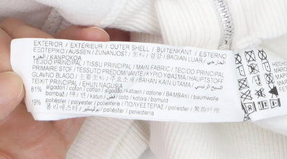 Pull & Bear Girls White Full Zip Graphic Hoodie XS