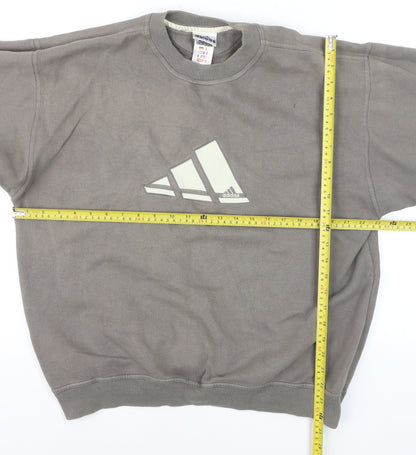 Adidas Men's Grey Medium Pullover Crew Neck Sports Sweatshirt