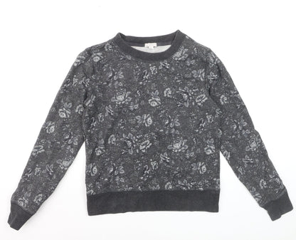 GAP Womens Grey Floral Pullover Sweatshirt XS Cotton Casual