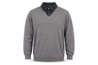 Next Men’s Grey V-Neck Pullover Jumper Large Cotton Blend