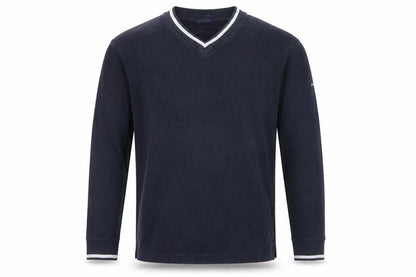 Atlantic Golf Men's Blue V-Neck Cotton Jumper Size L Classic Knit