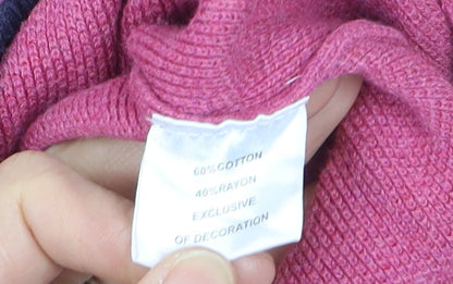 Tailorbyrd Men's Pink High Neck 1/2 Zip Cotton Blend Jumper XL