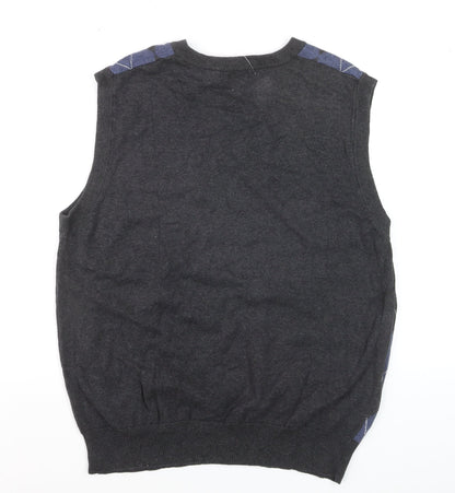 Saddlebred Men's Blue Argyle V-Neck Cotton Knit Vest M