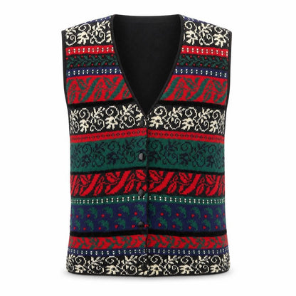 Susan Bristol Men's Multicoloured Fair Isle Knit Sleeveless Vest M