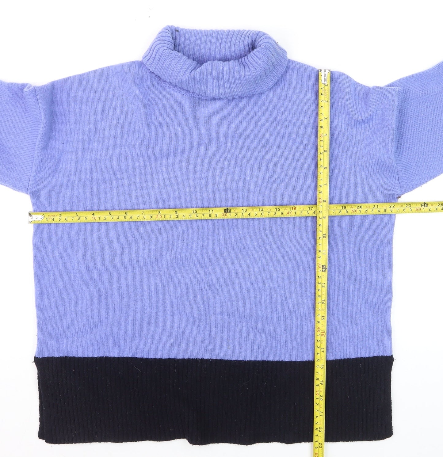 Hobbs Women’s Blue Roll Neck Wool Jumper Size M