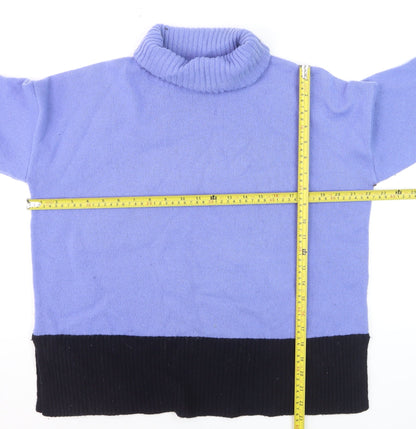 Hobbs Women’s Blue Roll Neck Wool Jumper Size M