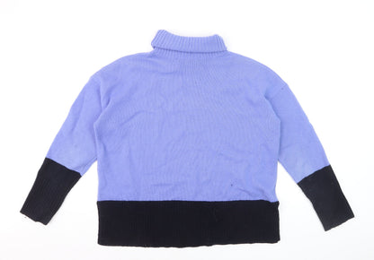 Hobbs Women’s Blue Roll Neck Wool Jumper Size M