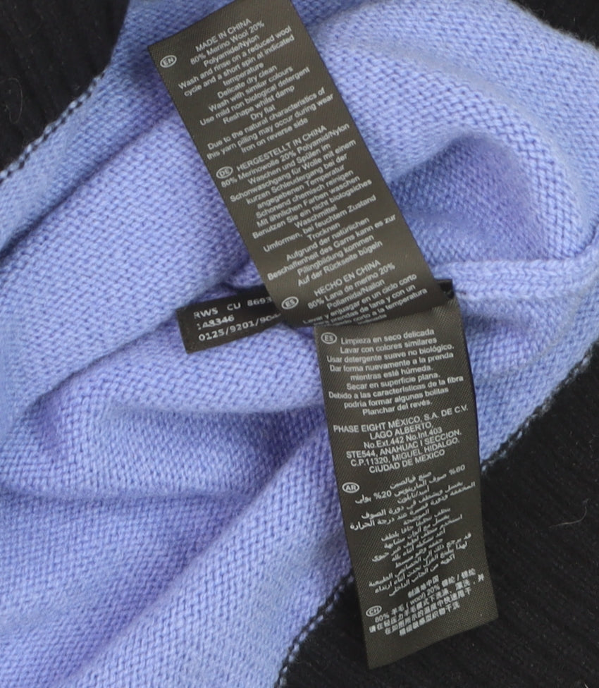 Hobbs Women’s Blue Roll Neck Wool Jumper Size M