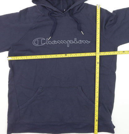 Champion Men's Navy Blue Pullover Hoodie XL Cotton Blend Logo