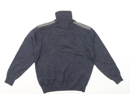 Ocean Sport Men's Blue Wool Blend Half Zip Jumper M