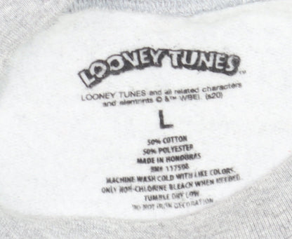 Looney Tunes Men's Grey Tweety Graphic Sweatshirt Pullover L