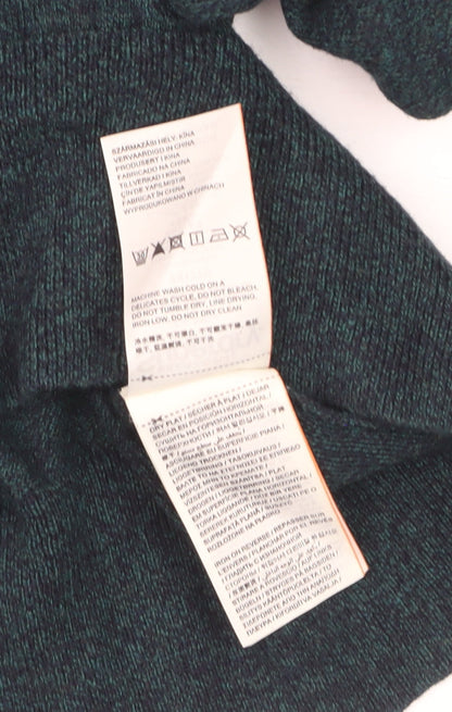 Superdry Men's Green V-Neck Knit Jumper Size L Cotton Blend