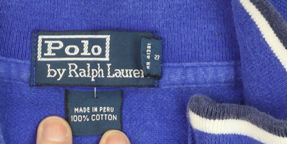 Polo Ralph Lauren Men's Blue XL 1/4 Zip Cotton Sweatshirt
