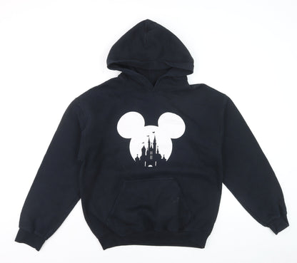 Gildan Women's Black Pullover Hoodie Medium Disney Castle Print