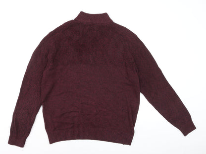 IZOD Men’s Red Knit 1/2 Zip High Neck Jumper Size L
