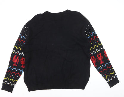 F.R.I.E.N.D.S Men's Black XL Cotton Christmas Jumper Sweater