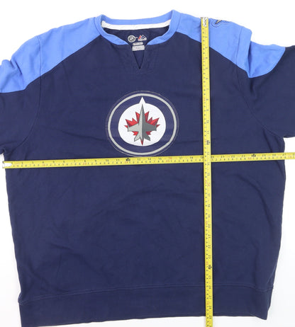 Majestic Men’s Blue 2XL NHL Sports Sweatshirt Regular Fit