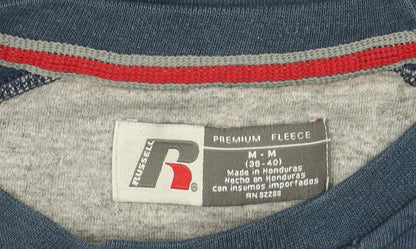 Russell Men’s Blue Crew Neck Pullover Sweatshirt Fleece Size M