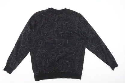 Puma Men's Black Graphic Print Crew Neck Sweatshirt Size L