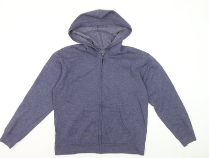 Hanes Men's Blue Full Zip Fleece Hoodie Size M