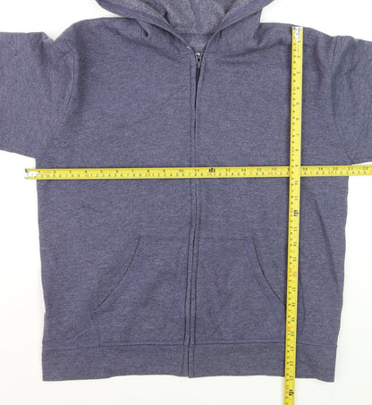 Hanes Men's Blue Full Zip Fleece Hoodie Size M