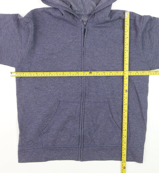 Hanes Men's Blue Full Zip Fleece Hoodie Size M