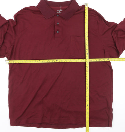 Croft & Barrow Men's Burgundy Long Sleeve Cotton Polo XL