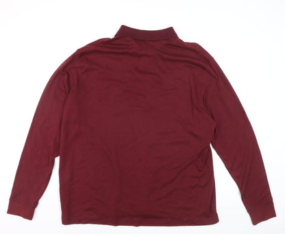 Croft & Barrow Men's Burgundy Long Sleeve Cotton Polo XL
