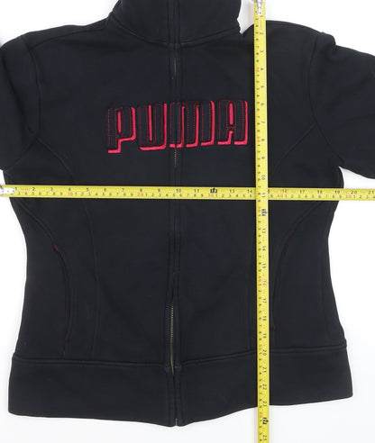 Puma Women Black Full Zip Sweatshirt Size 14 Classic Fit