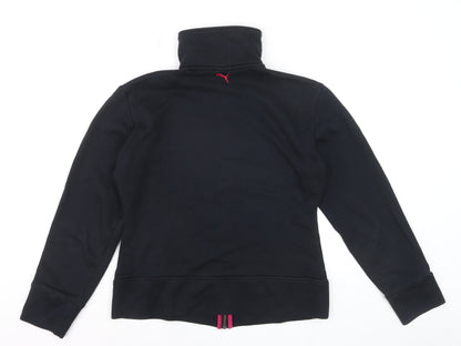 Puma Women Black Full Zip Sweatshirt Size 14 Classic Fit
