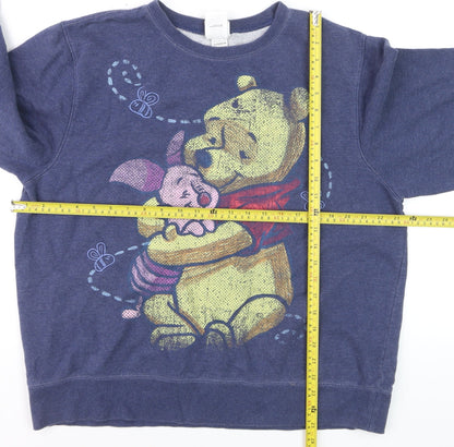 Disney Store Women’s Blue Winnie the Pooh Sweatshirt XL Pullover Cotton Blend