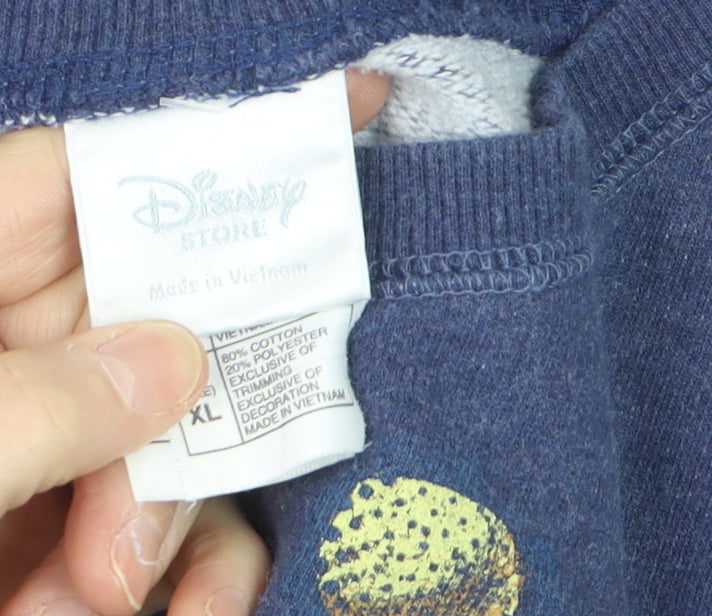 Disney Store Women’s Blue Winnie the Pooh Sweatshirt XL Pullover Cotton Blend